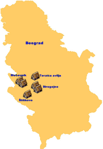 Etno sela - karta