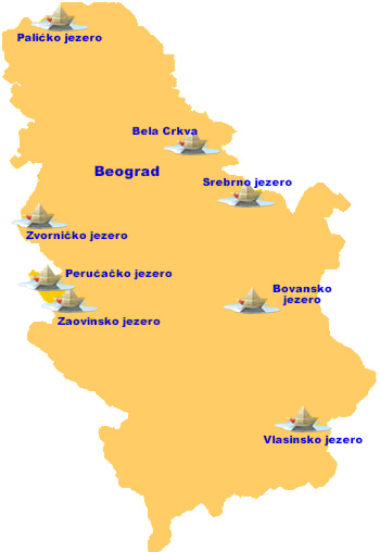Jezera Srbije - karta